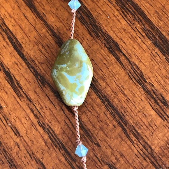 Open end hand knotted stone and crystal necklace - Picture 3 of 5